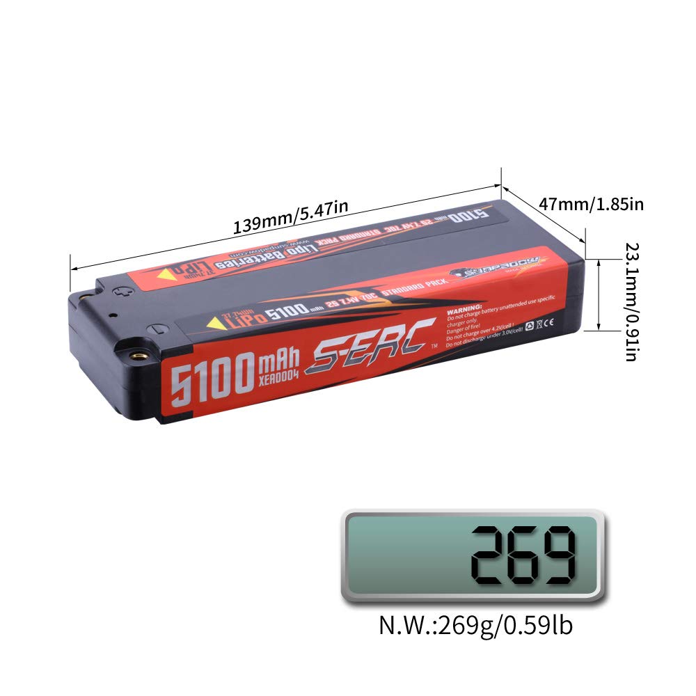 SUNPADOW ラジコンHVリポバッテリー　2個セット Amazon.co.jp: SUNPADOW 2S 7.4V 100C 5100mAhハードケースRC